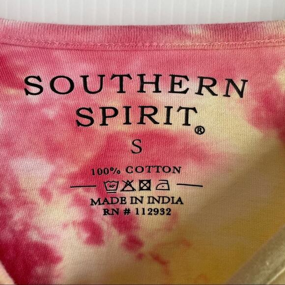 Southern spirit tie dye long sleeve cropped top with drawstring cuffs and hem - Picture 4 of 7